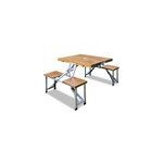 Table de camping en alu avec 4 chaises pliables Table de camping en alu avec 4 chaises pliables