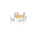 Table et chaises de jardin bern 6 + 1 cr�me en alu