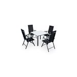 Table et chaises de jardin bern anthracite en alu 5pcs Table et chaises de jardin bern anthracite en alu 5pcs