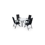 Table et chaises de jardin bern anthracite en alu 5pcs