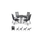 Table et chaises de jardin bern anthracite en alu wpc 5pcs