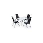 Table et chaises de jardin bern argent en alu 5pcs