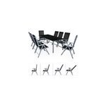 Table et chaises de jardin bern argent noir 9pcs