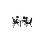 Table et chaises de jardin bern blanc noir en alu 7pcs