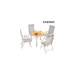 Table et chaises de jardin bern cr�me en alu et composite