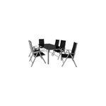 Table et chaises de jardin bern gris en alu 7pcs