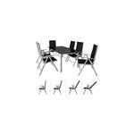 Table et chaises de jardin bern noir et alu 7pcs