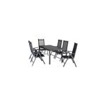 Table et chaises de jardin bern noir anthracite 7pcs