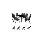 Table et chaises de jardin bern noir anthracite 9pcs