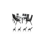 Table et chaises de jardin bern noir anthracite en alu 9pcs
