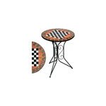 Table gu�ridon mosaique avec plateau �chec - table de jardin petite table appoint