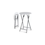 Table haute 60x110cm blanche aspect bois