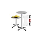 Table haute argent 115x60cm + housse de table haute blanche �60cm