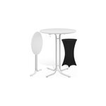 Table haute blanche 110x70cm + housse de table haute noire �70cm