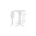 Table haute blanche 110x80cm + housse de table haute blanche �80cm