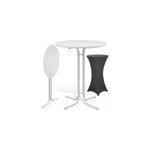Table haute blanche 110x80cm + housse de table haute grise �80cm