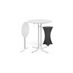 Table haute blanche 110x80cm + housse de table haute grise �80cm