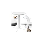 Table haute blanche 70x110cm ronde pliable