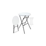 Table haute blanche Ø72cm + housse de table haute blanche Ø70cm Table haute blanche Ø72cm + housse de table haute blanche Ø70cm