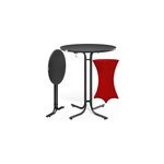 Table haute gris 110x70cm + housse de table haute rouge Ø70cm Table haute gris 110x70cm + housse de table haute rouge Ø70cm