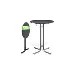 Table haute grise 70x110cm ronde pliable Table haute grise 70x110cm ronde pliable