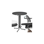 Table haute grise 80x110cm ronde pliable