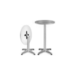 Table haute (set de 2) argent alu �60cm pliable, r�glable en hauteur