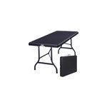 Table de jardin noire 180 x 75cm pliable aspect polyrotin