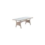 Table de jardin polyrotin takeo cr�me 190x90x74cm verre