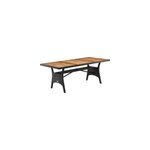 Table de jardin takeo noire 190x90x74cm en polyrotin