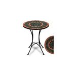 Table mosa�que 60cm terracotta pour jardin