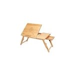 Table pour ordinateur portable en bambou, lot de 2 55x28x35cm trous d'aration & tiroir