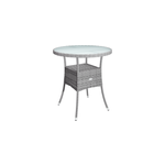 Table en poly rotin gris ronde �60cm