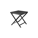 Table en polyrotin noire pliable 3en1 repose - pieds tabouret