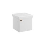 Tabouret gris fonc� 38x38x38 cm pouf coffre de rangement