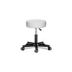Tabouret blanc  roulettes 56cm rembourr et rglable