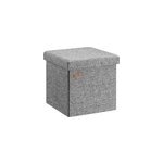 Tabouret gris 38x38x38cm pouf avec coffre de rangement
