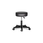 Tabouret noir � roulettes 56cm rembourr� et r�glable