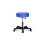 Tabouret à roulettes bleu pivotable et réglable en hauteur Tabouret à roulettes bleu pivotable et réglable en hauteur