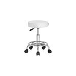 Tabouret  roulettes pivotant 360 blanc