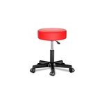 Tabouret � roulettes rouge 56cm rembourr� et r�glable