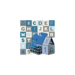 Tapis puzzle mousse bleu 30x30 cm 86 pices