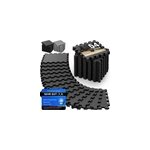 Tapis de sol / puzzle, lot de 54, noir 264x175x1cm