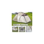 Tente igloo avec auvent 3 personnes 220 - 150 x 250 x 164 cm brun / cr�me camping