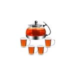 Th�i�re 1, 2l avec filtre en acier inoxydable 4 verres � th�