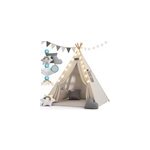 Tipi enfant avec tapis blanc 120x160x160cm Tipi enfant avec tapis blanc 120x160x160cm