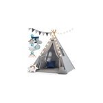 Tipi enfant avec tapis gris 120x120x160cm