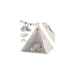 Tipi enfant avec tapis rose 120x120x160cm