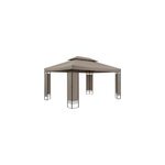 Tonnelle de jardin elda - 3 x 4 m - pavillon - brun