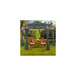 Tonnelle toscana anthracite - 3, 5 m - pavillon - tente de jardin - barnum rond